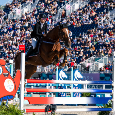 Lucie Hlaváčková během šermířské disciplíny moderního pětiboje žen na Olympijských hrách v Paříži  - moderní pětibojař, 8. srpna 2024